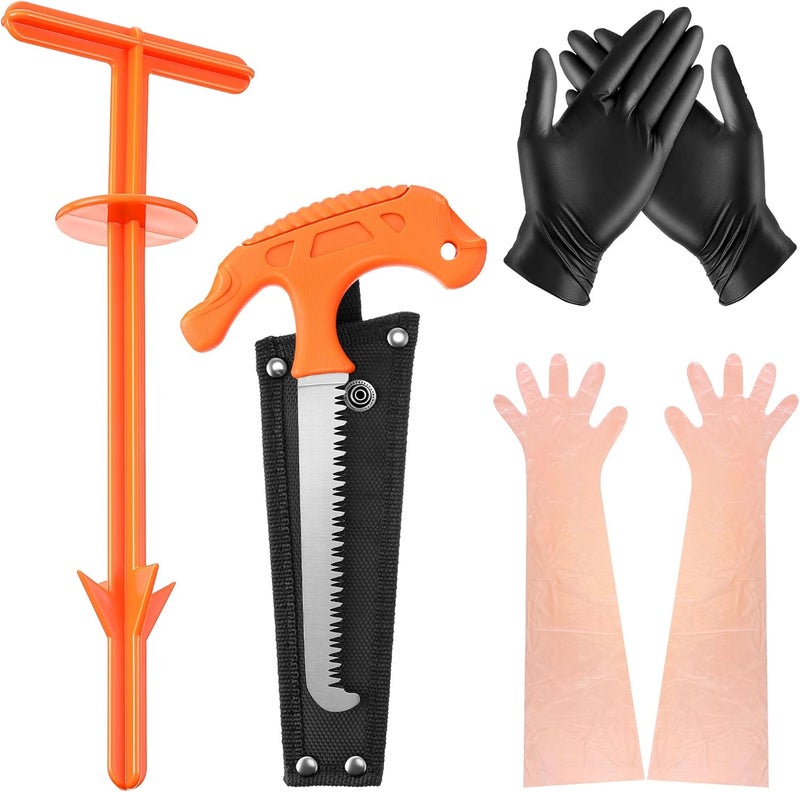 Tellingyou Field Cleaning Tool with Bone Saw and Field Dressing Gloves, Big Game Dressing Tool Combo Set, Deer Processing Long and Short Gut Gloves for Gutting, Deer Cleaning Kit Hunting Accessories - Image 1